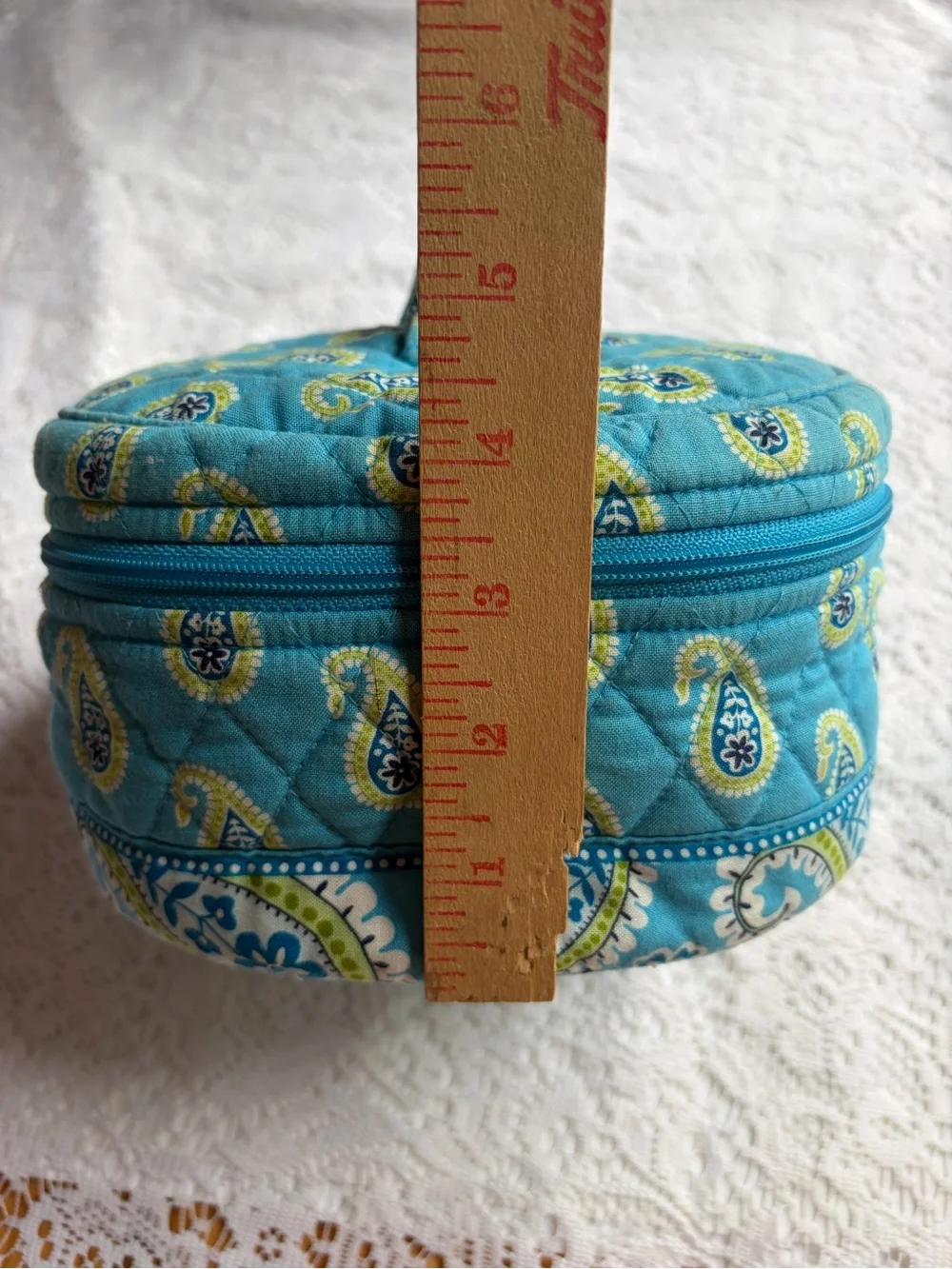 Vintage Y2K Vera Bradley Makeup, Cosmetic, Travel Bag Pouch in Bermuda Blue HTF